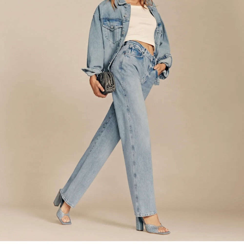Reformation Light Wash Straight Leg Jeans